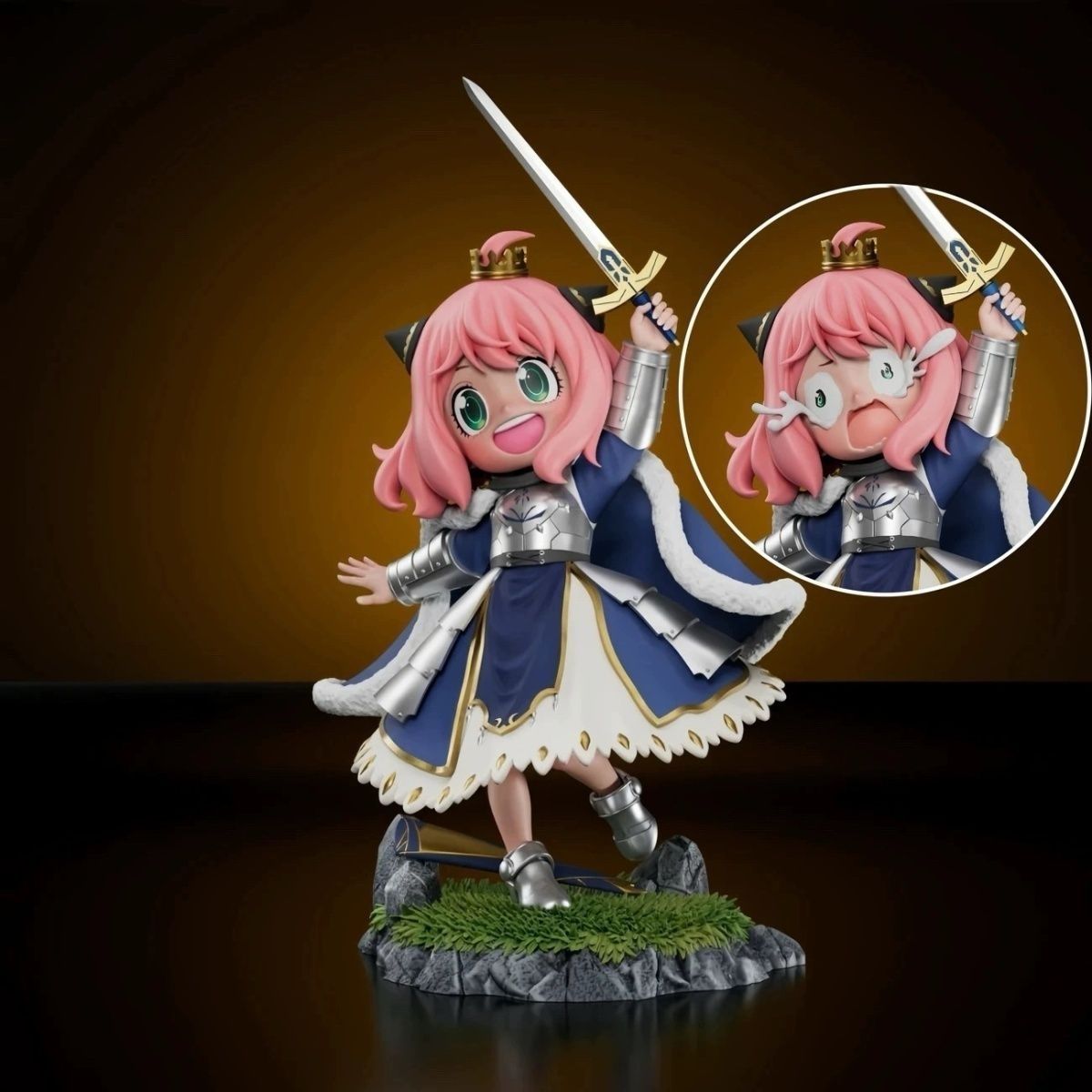 Chibi Knight Girl GK Figure Dual Face Sword