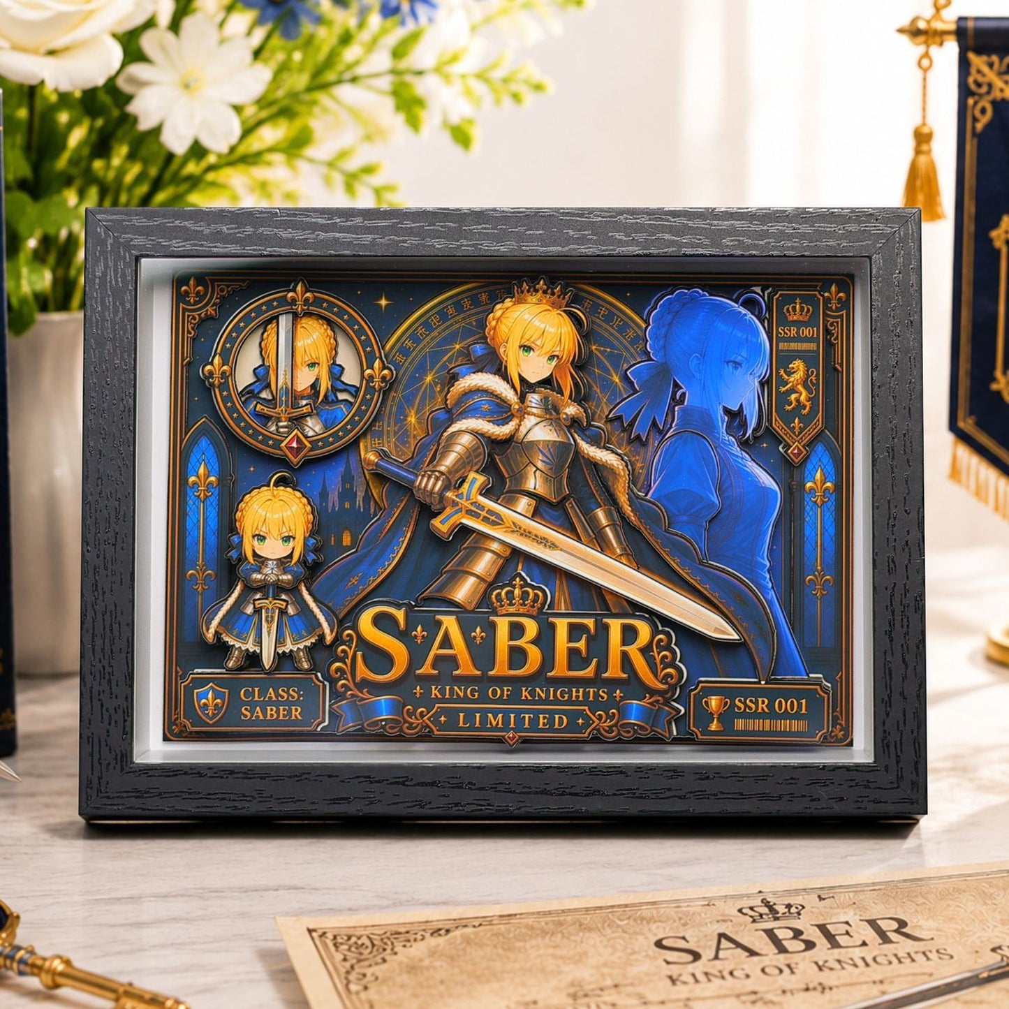 Fate/Stay Night — Saber King of Knights SSR 001 Limited 3D Paper Diorama Shadow Box