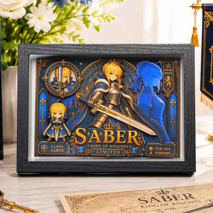 Fate/Stay Night — Saber King of Knights SSR 001 Limited 3D Paper Diorama Shadow Box