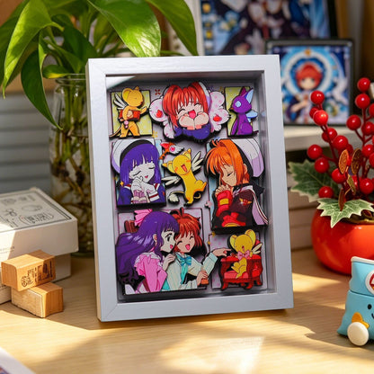 Magical Girl 3D Layered Paper Shadow Box Frame Desk Decor