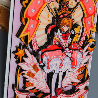 Magical Girl 3D Layered Paper Shadow Box Frame Desk Decor