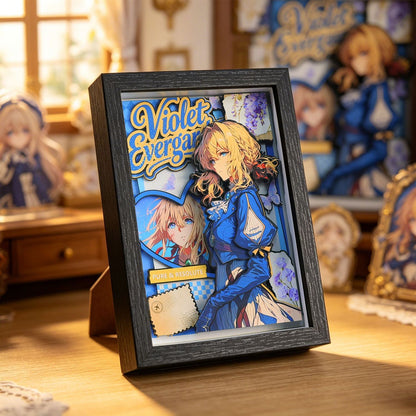 Violet Evergarden 3D Anime Shadow Box Wall Art Handmade Birthday Gift Cartoon Decor