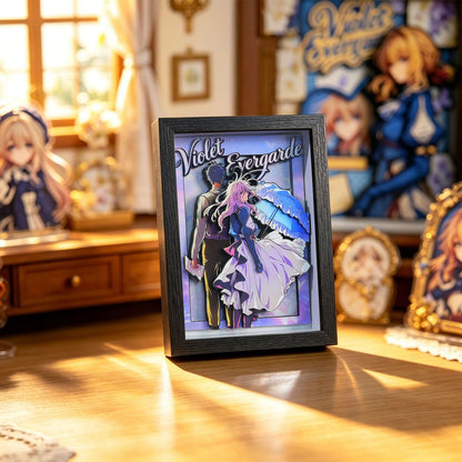 Violet Evergarden 3D Anime Shadow Box Wall Art Handmade Birthday Gift Cartoon Decor