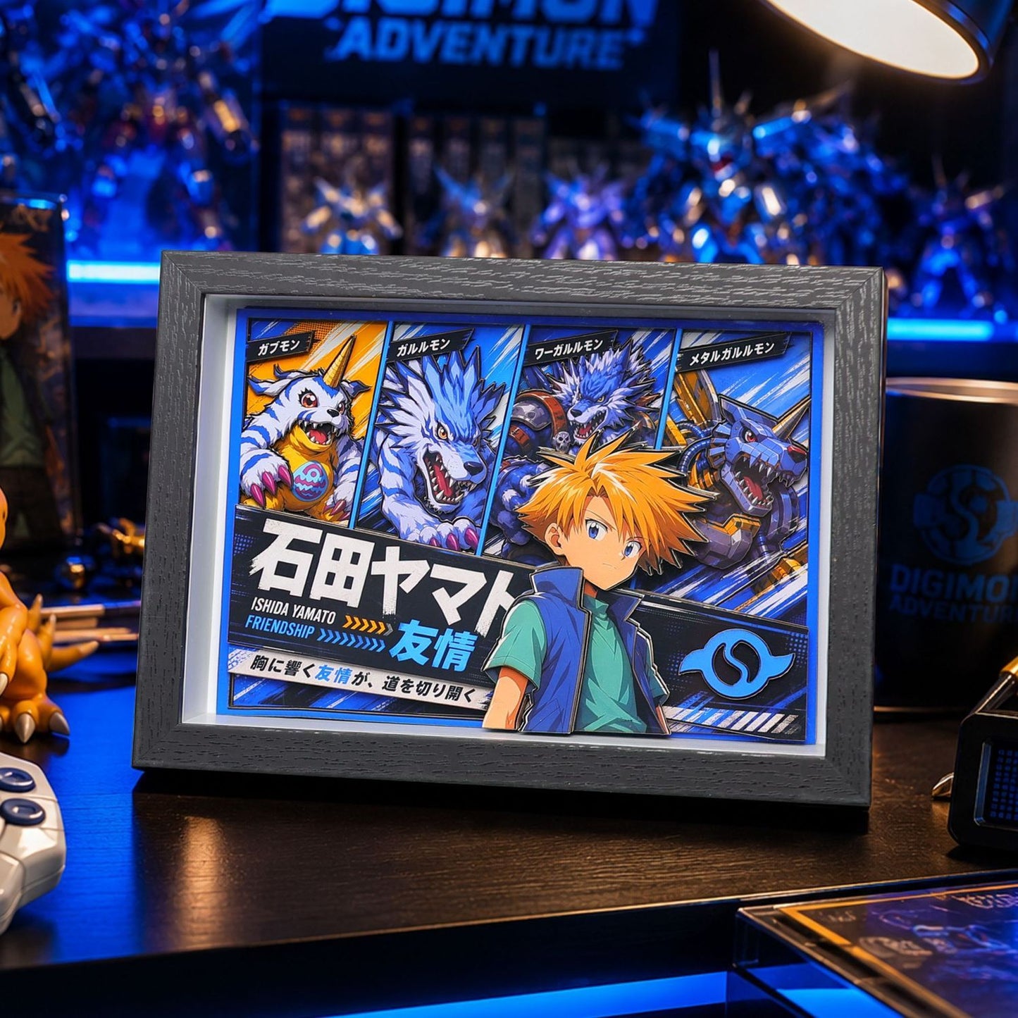 Digimon Adventure 3D Shadow Box Paper Art Anime Desk Decor Birthday Gift