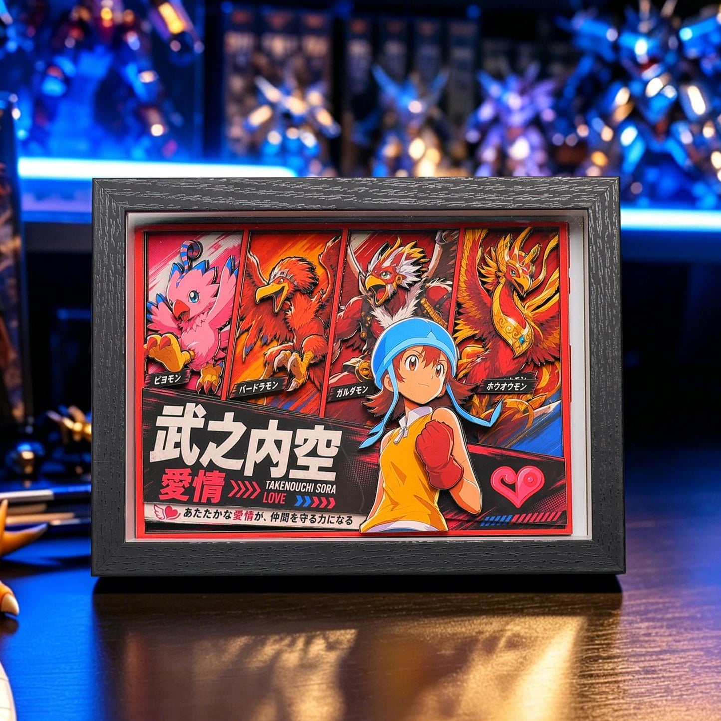 Digimon Adventure 3D Shadow Box Paper Art Anime Desk Decor Birthday Gift