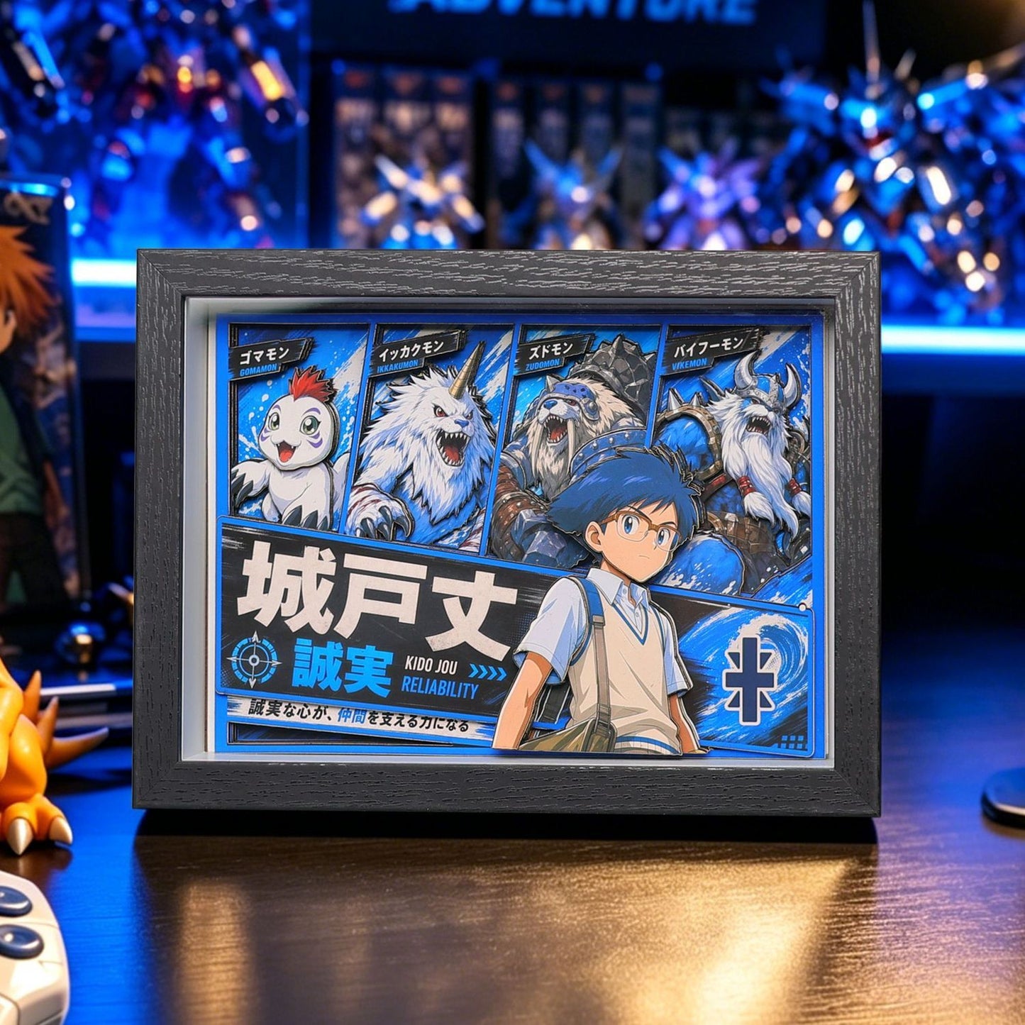 Digimon Adventure 3D Shadow Box Paper Art Anime Desk Decor Birthday Gift