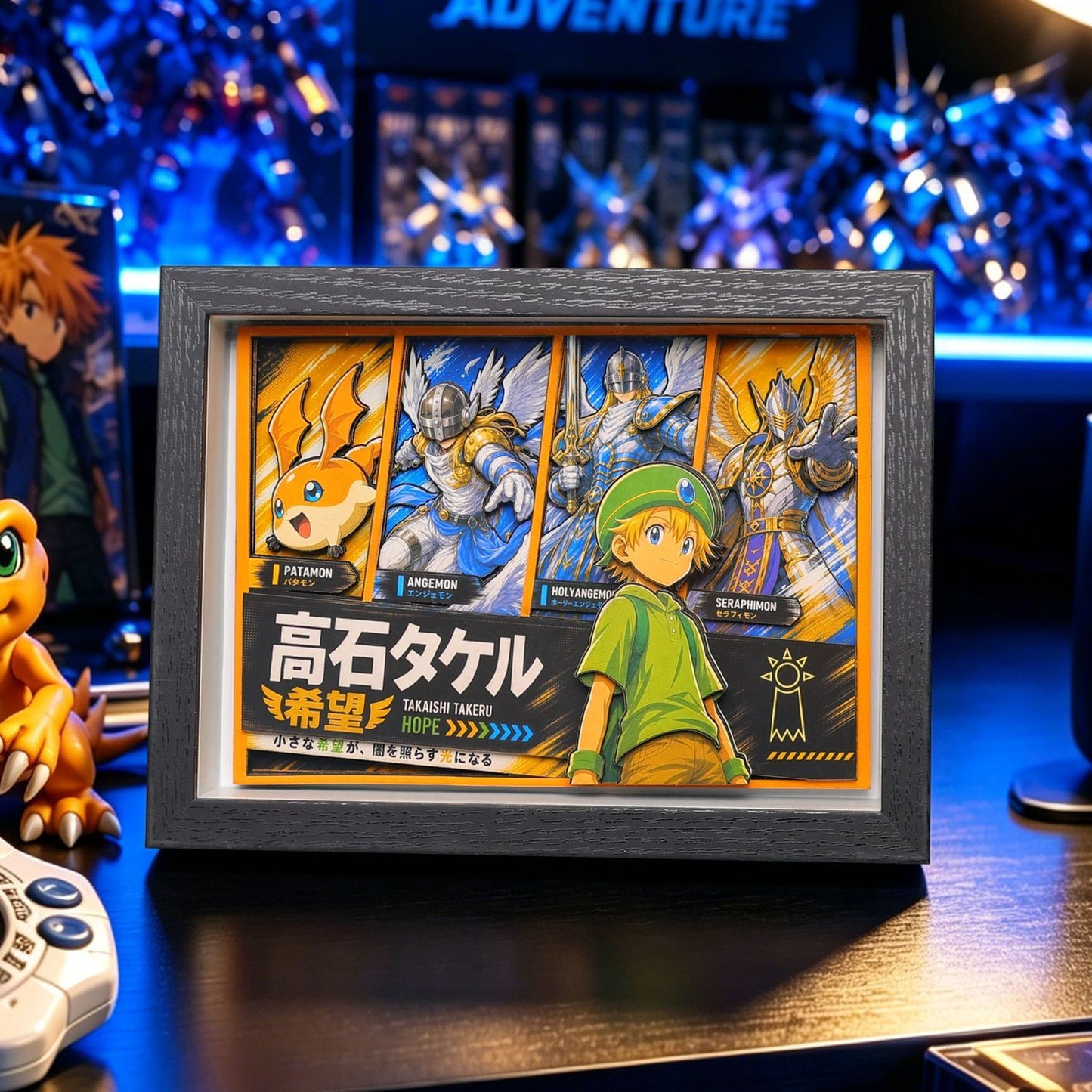Digimon Adventure 3D Shadow Box Paper Art Anime Desk Decor Birthday Gift