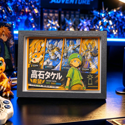 Digimon Adventure 3D Shadow Box Paper Art Anime Desk Decor Birthday Gift