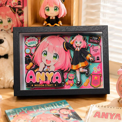 Spy x Family Anya 3D Shadow Box Paper Art Anime Desk Decor Birthday Gift