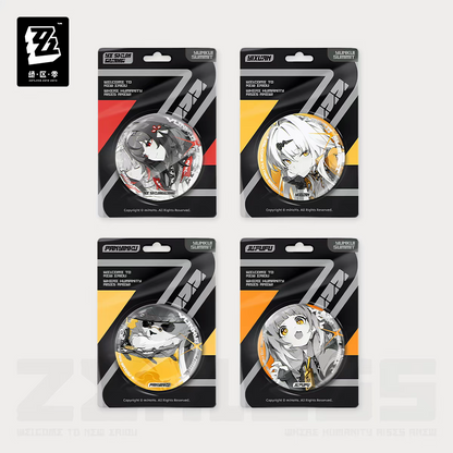 Zenless Zone Zero Official Shadow Art Series Reflective Round Badge Yunkui Summit 4PCS Ye Shun Guang Yi Xuan Pan Yin Yu Ju Fu Fu
