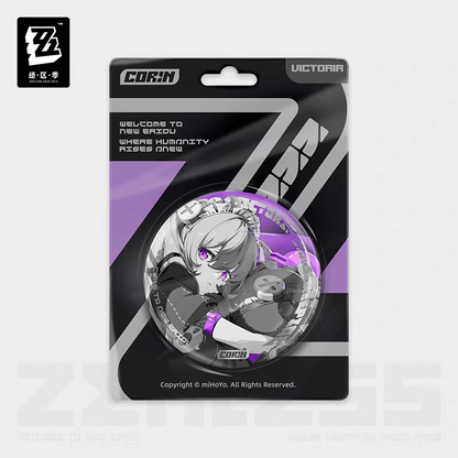Zenless Zone Zero Official Shadow Art Series Reflective Round Badge Victoria Housekeeping 4PCS Corin Lycaon Rina Ellen