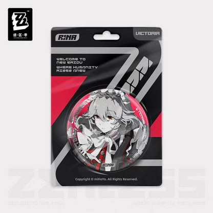 Zenless Zone Zero Official Shadow Art Series Reflective Round Badge Victoria Housekeeping 4PCS Corin Lycaon Rina Ellen