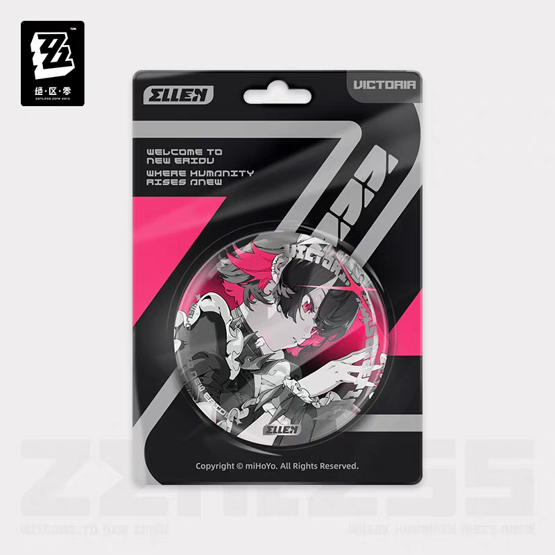 Zenless Zone Zero Official Shadow Art Series Reflective Round Badge Victoria Housekeeping 4PCS Corin Lycaon Rina Ellen