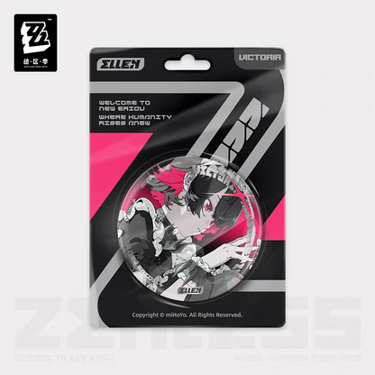 Zenless Zone Zero Official Shadow Art Series Reflective Round Badge Victoria Housekeeping 4PCS Corin Lycaon Rina Ellen