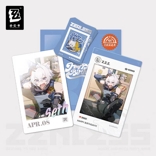 Zenless Zone Zero Official HB2U Birthday Momento Set Vol.4 Seth Grace Trigger Anton Polaroid Card Stamp Sticker