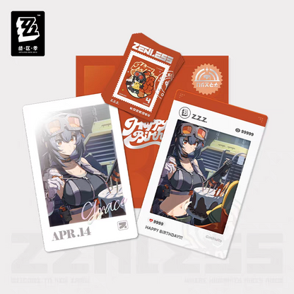 Zenless Zone Zero Official HB2U Birthday Momento Set Vol.4 Seth Grace Trigger Anton Polaroid Card Stamp Sticker