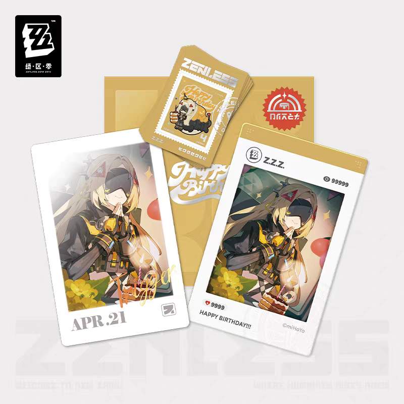 Zenless Zone Zero Official HB2U Birthday Momento Set Vol.4 Seth Grace Trigger Anton Polaroid Card Stamp Sticker