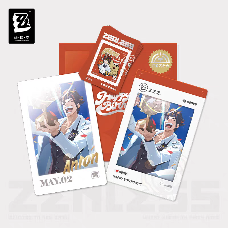 Zenless Zone Zero Official HB2U Birthday Momento Set Vol.4 Seth Grace Trigger Anton Polaroid Card Stamp Sticker