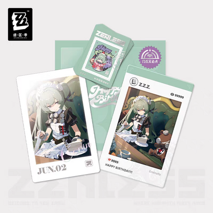Zenless Zone Zero Official HB2U Birthday Momento Set Vol.5 Burnice Corin Miyabi Pulchra Polaroid Card Stamp Sticker