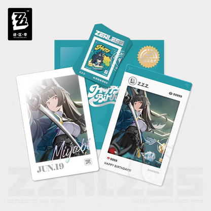 Zenless Zone Zero Official HB2U Birthday Momento Set Vol.5 Burnice Corin Miyabi Pulchra Polaroid Card Stamp Sticker