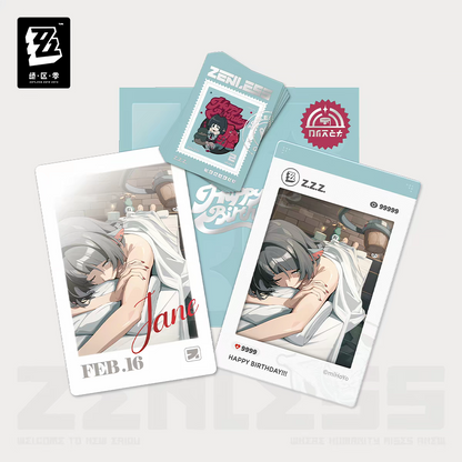 Zenless Zone Zero Official HB2U Birthday Momento Set Vol.6 Soldier 11 Anby Jane Caesar Polaroid Card Stamp Sticker