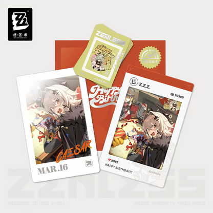 Zenless Zone Zero Official HB2U Birthday Momento Set Vol.6 Soldier 11 Anby Jane Caesar Polaroid Card Stamp Sticker