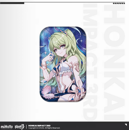 Honkai Impact 3rd birthday art tin badge - Yae Sakura beach heart sunglasses