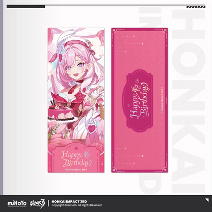 Honkai Impact 3rd 2025 birthday laser ticket - Vill-V pink character scene front and back
