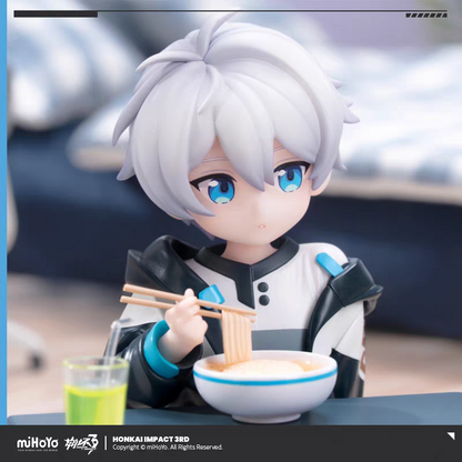Honkai Impact 3rd Kevin Kaslana chibi figure - close-up face and upper body detail blue eyes