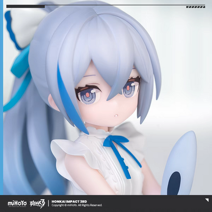 Honkai Impact 3rd Bronya chibi figure - close-up face detail silver blue hair and violet eyes