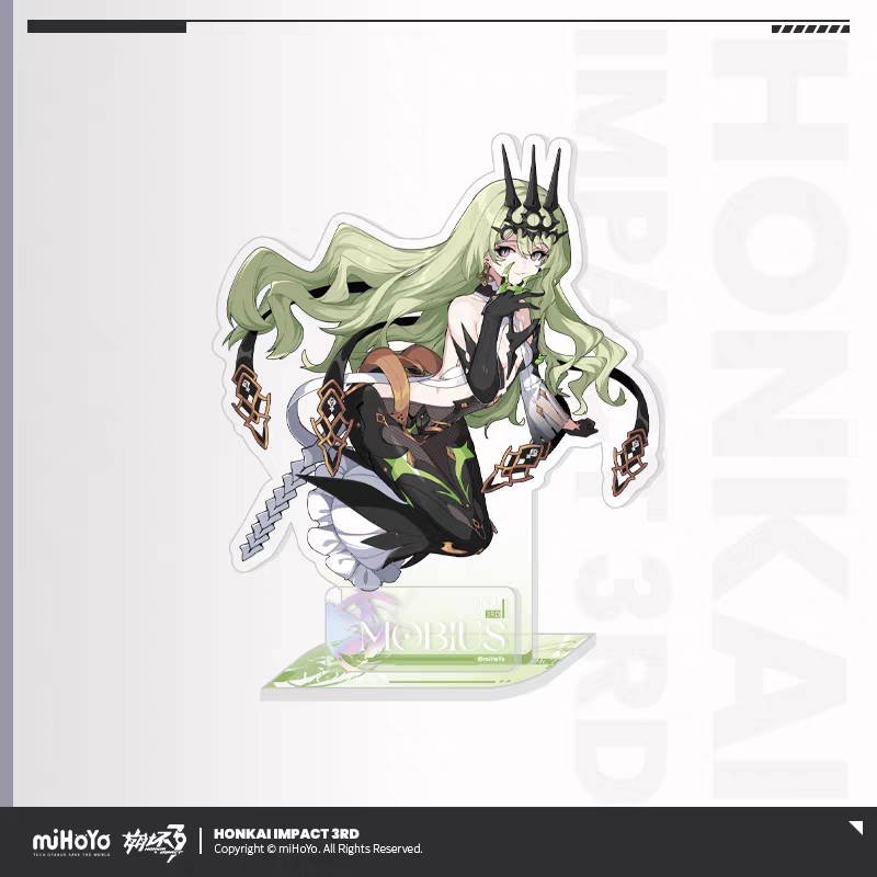 Honkai Impact 3rd Elysian Realm acrylic stand - Griseo blue hair seated at easel with paint palette