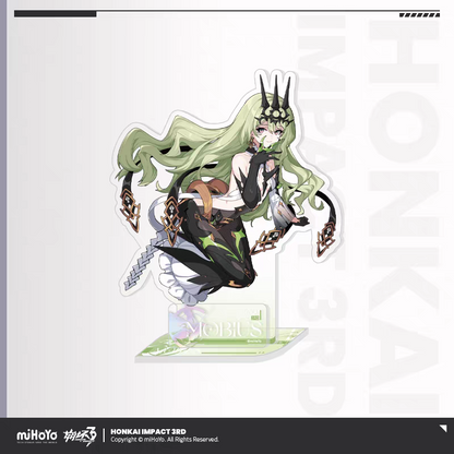 Honkai Impact 3rd Elysian Realm acrylic stand - Griseo blue hair seated at easel with paint palette