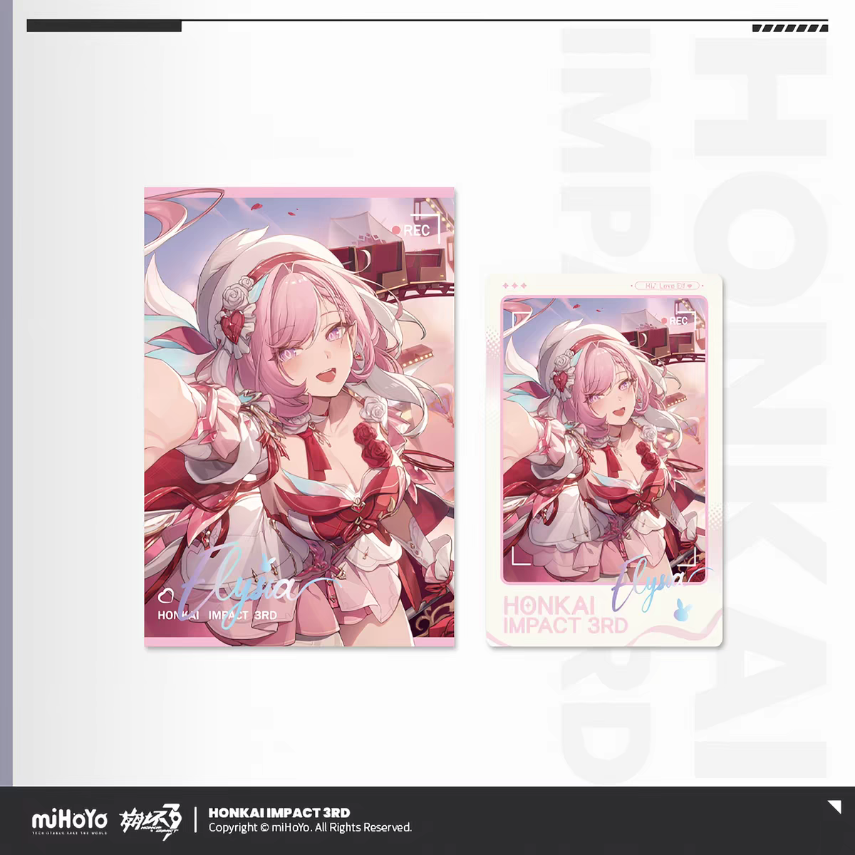 Honkai Impact 3rd Elysia Miracle of Love - large photo card and small photo card REC camera frame