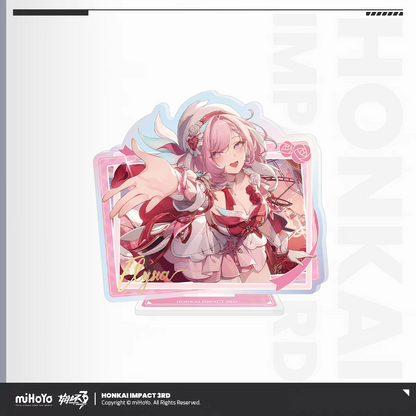 Honkai Impact 3rd Elysia Miracle of Love - shaped acrylic stand holographic border rose motif