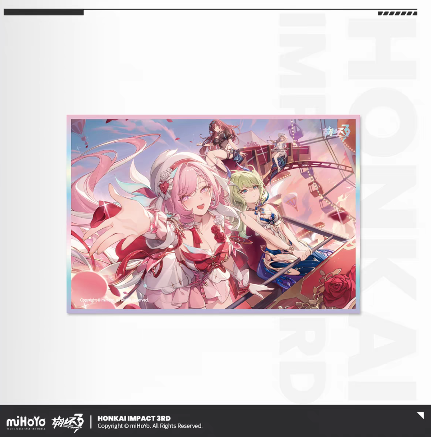 Honkai Impact 3rd Elysia Miracle of Love - large art poster Elysia Griseo Himeko amusement park scene