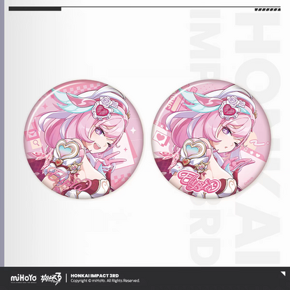 Honkai Impact 3rd Elysia Hi-Love Wish Fairy - large round badge Style A and Style B front view