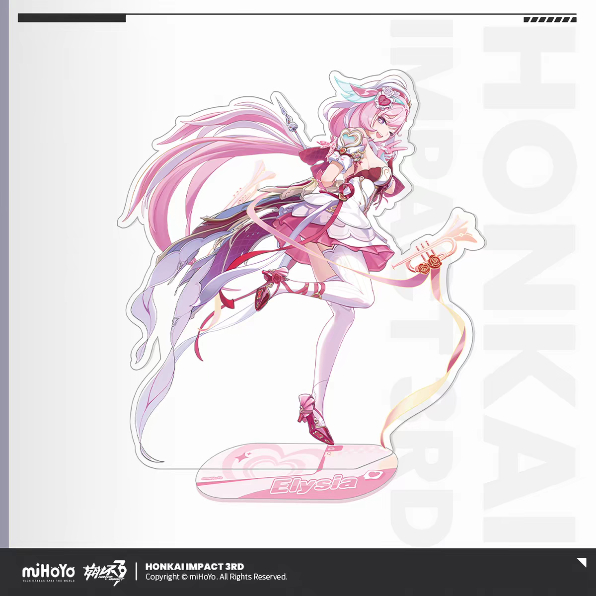 Honkai Impact 3rd Elysia Hi-Love Wish Fairy - full-body shaped acrylic stand pink heart base