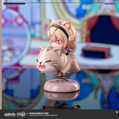 Honkai Impact 3rd Pardofelis spring bobblehead - side view showing dynamic riding pose and spring mechanism