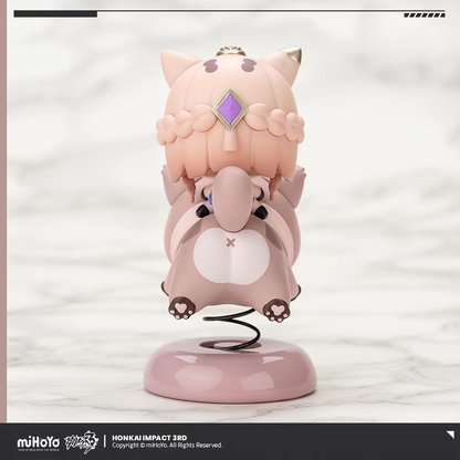 Honkai Impact 3rd Pardofelis spring bobblehead - back view purple diamond gem cat ear hood round cat upturned paws