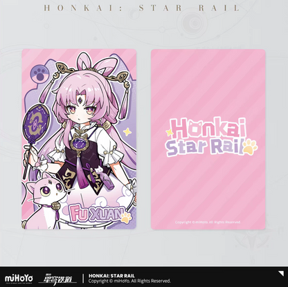 Honkai Star Rail chibi cat laser ticket Vol.2 - Jiaoqiu pink theme fox ears with white rabbit front and back