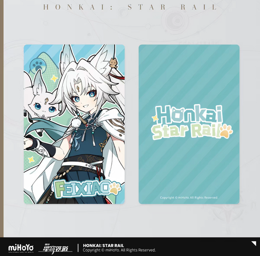 Honkai Star Rail chibi cat laser ticket Vol.2 - Yunli card front detail orange-pink chibi artwork