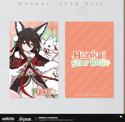Honkai Star Rail chibi cat laser ticket Vol.2 - Feixiao card front detail teal chibi white cat artwork