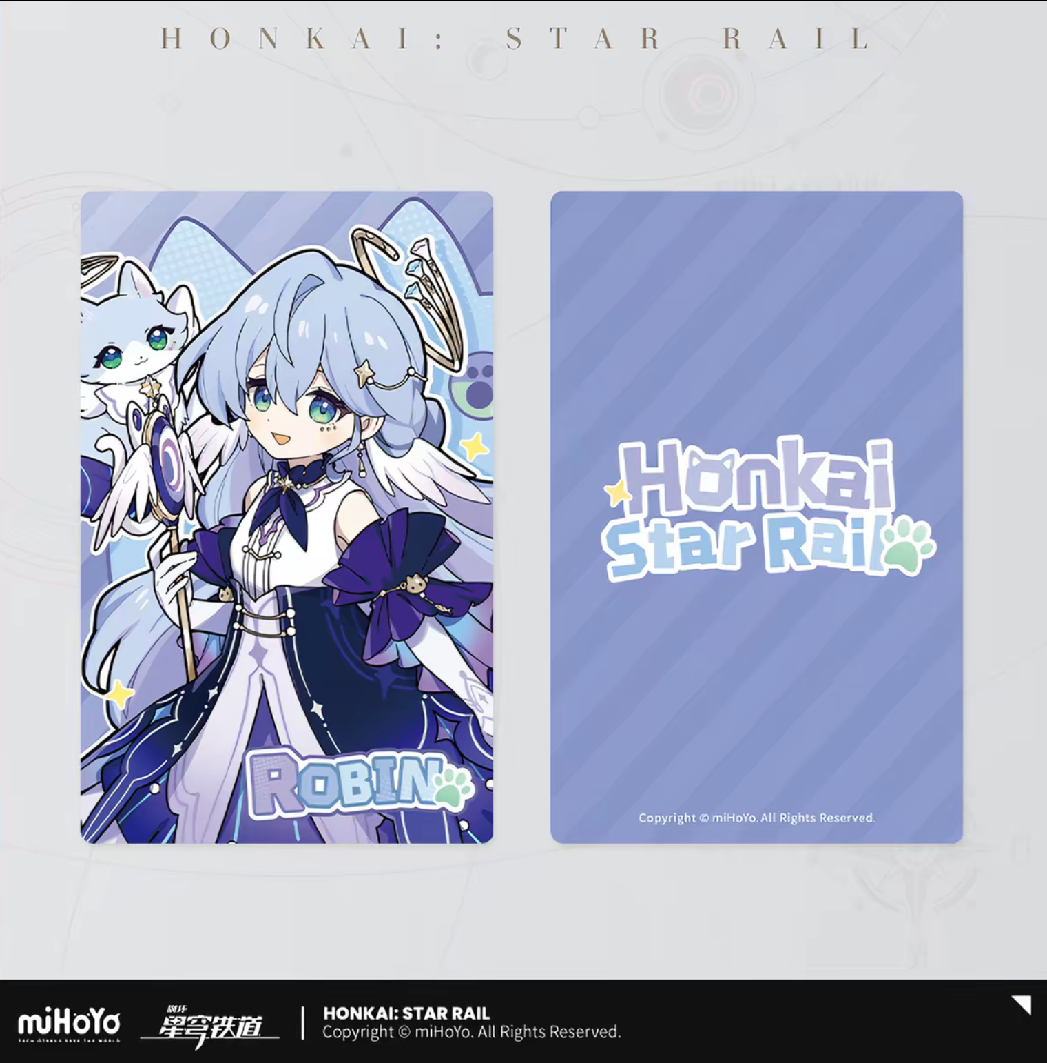 Honkai Star Rail chibi cat laser ticket Vol.3 - Acheron card front detail purple chibi black cat artwork