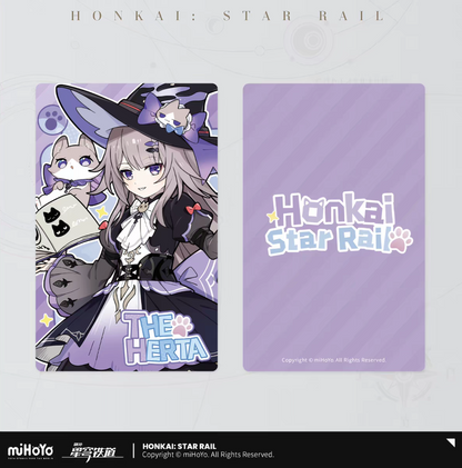 Honkai Star Rail chibi cat laser ticket Vol.3 - Robin card front detail blue-purple angel chibi artwork