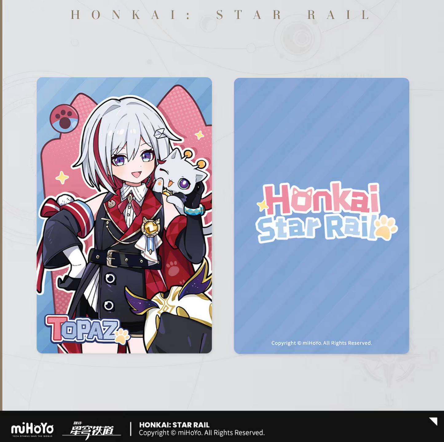 Honkai Star Rail Topaz Cat Laser Holographic Collection Ticket miHoYo