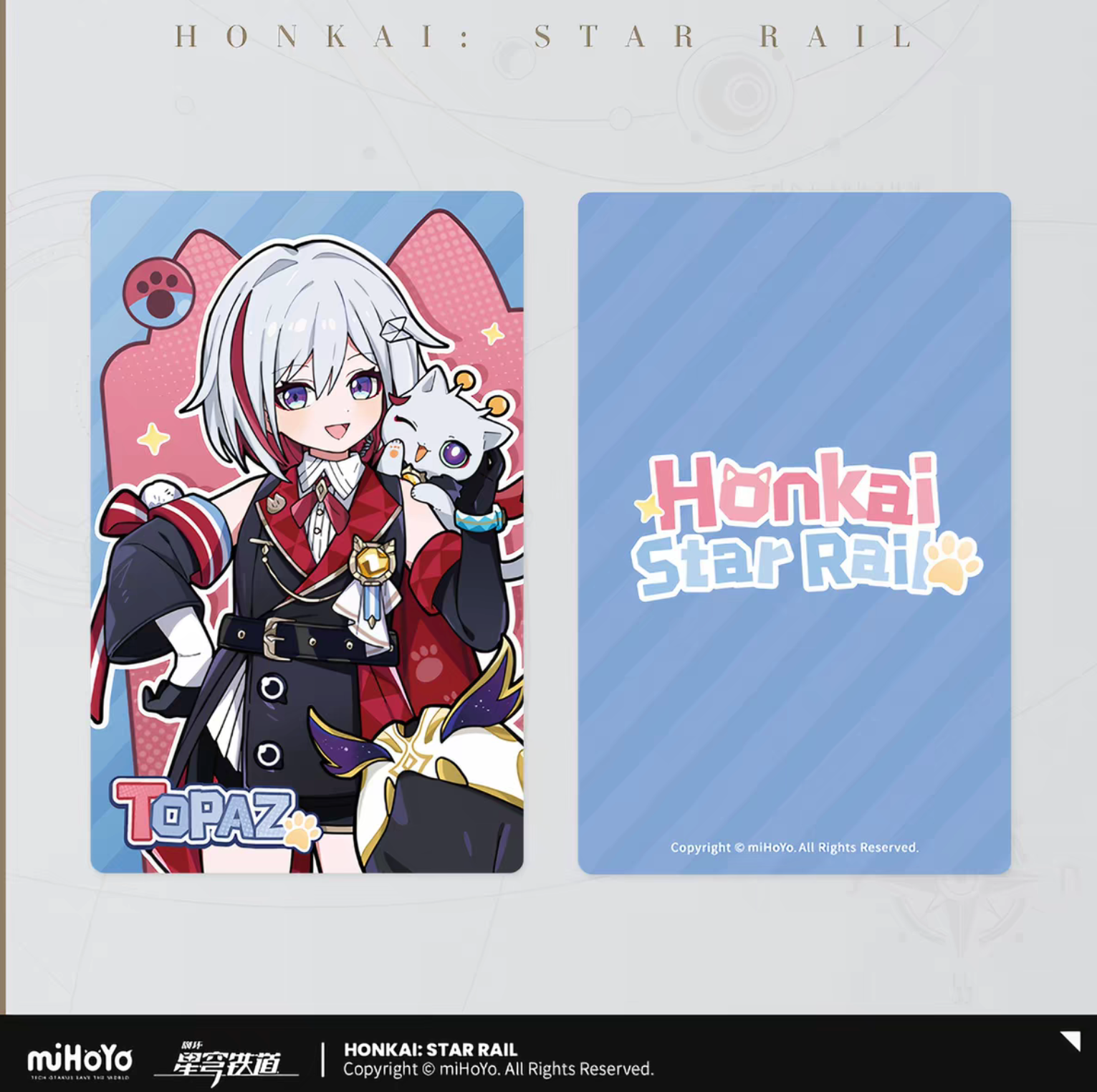 Honkai Star Rail Topaz Cat Laser Holographic Collection Ticket miHoYo