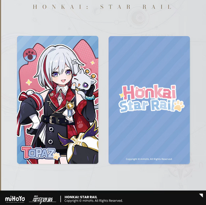 Honkai Star Rail Topaz Cat Laser Holographic Collection Ticket miHoYo