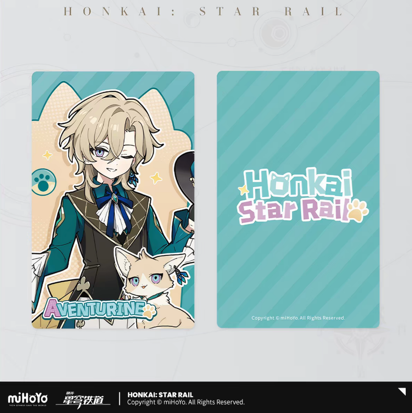 Honkai Star Rail Aventurine Cat Laser Holographic Collection Ticket miHoYo