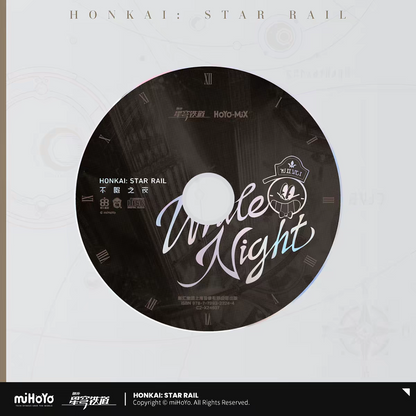 Honkai Star Rail While Night CD Disc Clock Face Roman Numeral Design HoYo-MiX