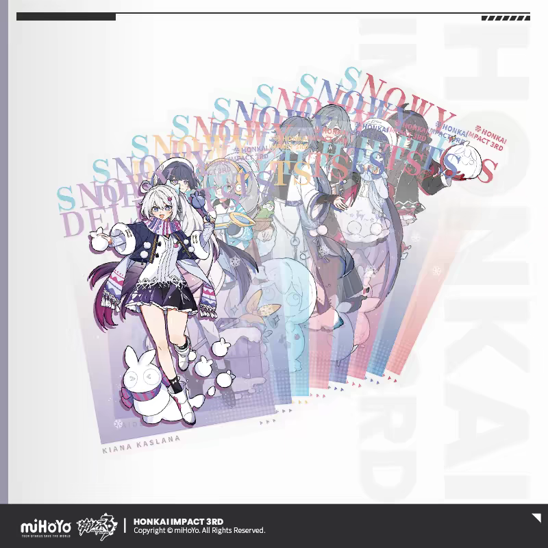 Honkai Impact 3 Snowy Delights PET Postcard Series All Characters Fan Display miHoYo